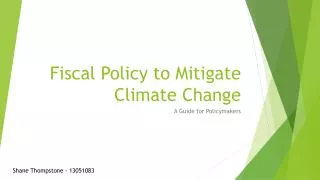 fiscal policy to mitigate climate change