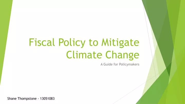 fiscal policy to mitigate climate change