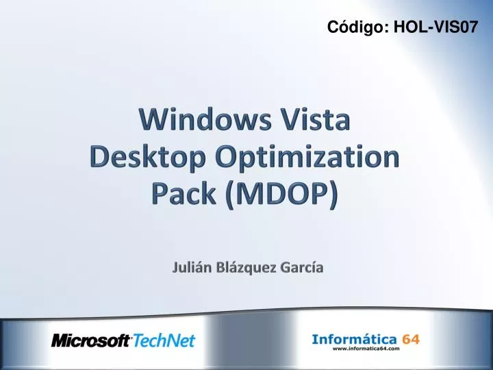 windows vista desktop optimization pack mdop