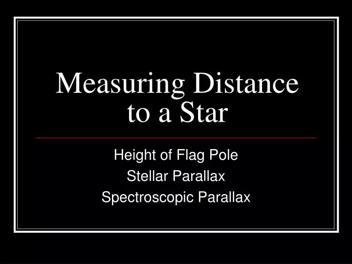 measuring distance to a star