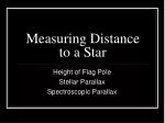 Measuring Distance to a Star - slide 1