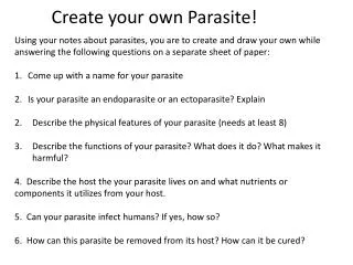 Create your own Parasite!