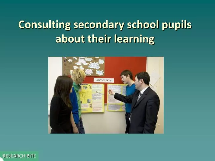 consulting secondary school pupils about their learning