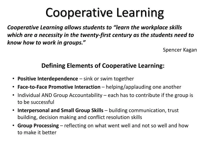 PPT - Cooperative Learning PowerPoint Presentation, free download - ID ...