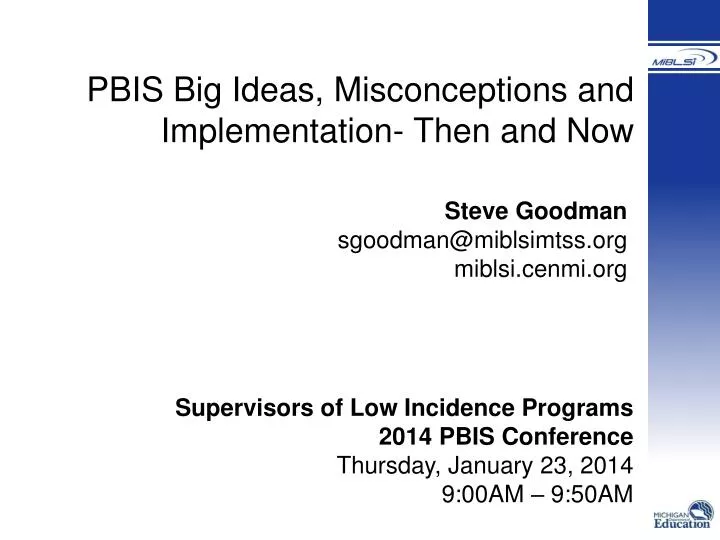 pbis big ideas misconceptions and implementation then and now