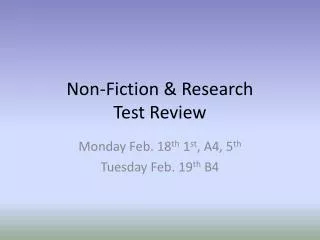 Non-Fiction &amp; Research Test Review