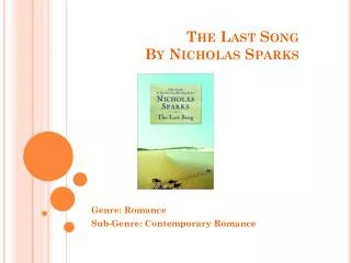 The Last Song By Nicholas Sparks