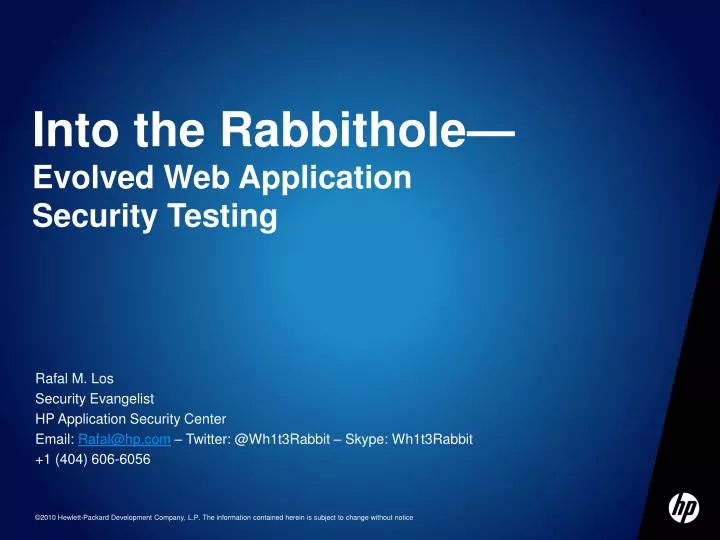 into the rabbithole evolved web application security testing
