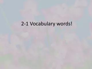 2-1 Vocabulary words!