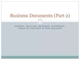 Business Documents (Part 2)