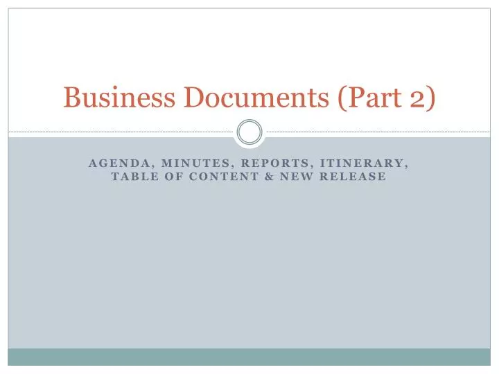 business documents part 2