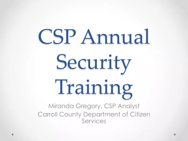 csp annual security training