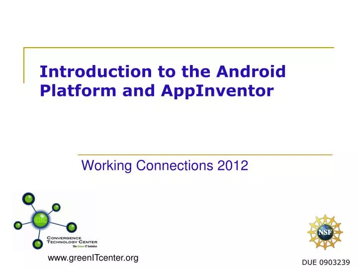 introduction to the android platform and appinventor