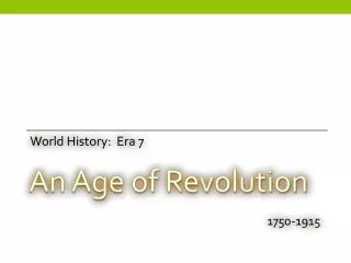 World History: Era 7