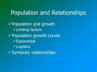 Population and Relationships