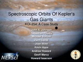 Spectroscopic Orbits Of Kepler's Gas Giants KOI-254: A Case Study