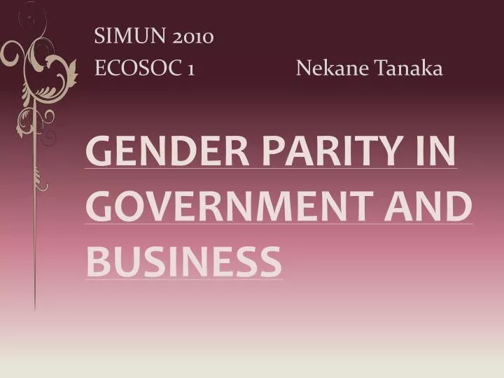 gender parity in government and business
