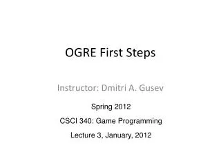 OGRE First Steps