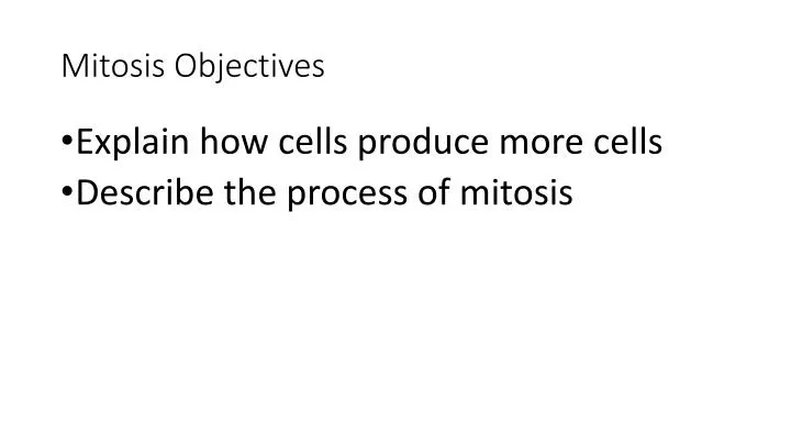 mitosis objectives