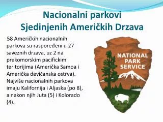 Nacionalni parkovi Sjedinjenih Ameri č kih Drzava