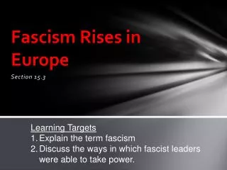 fascism rises in europe