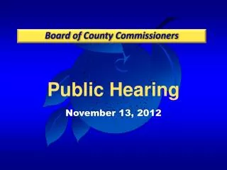 Public Hearing November 13, 2012