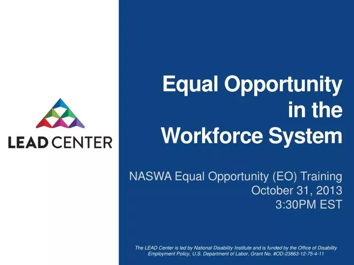 equal opportunity in the workforce system