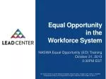 Equal Opportunity in the Workforce System - slide 1