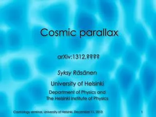 Cosmic parallax
