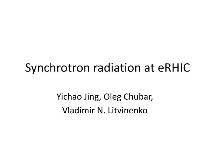 synchrotron radiation at erhic