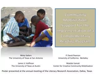 Community Mobilization: Support for the Implementation of a Complementary Reading Program