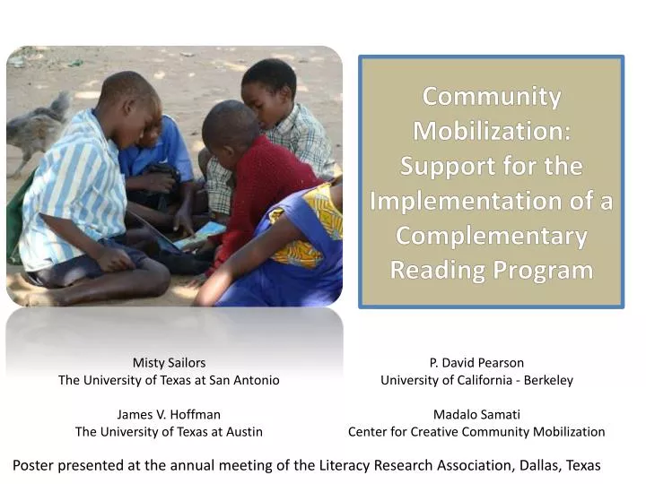 community mobilization support for the implementation of a complementary reading program