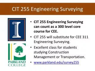 CIT 255 Engineering Surveying
