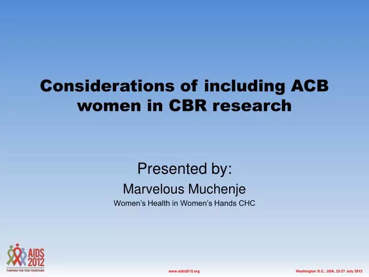 considerations of including acb women in cbr research