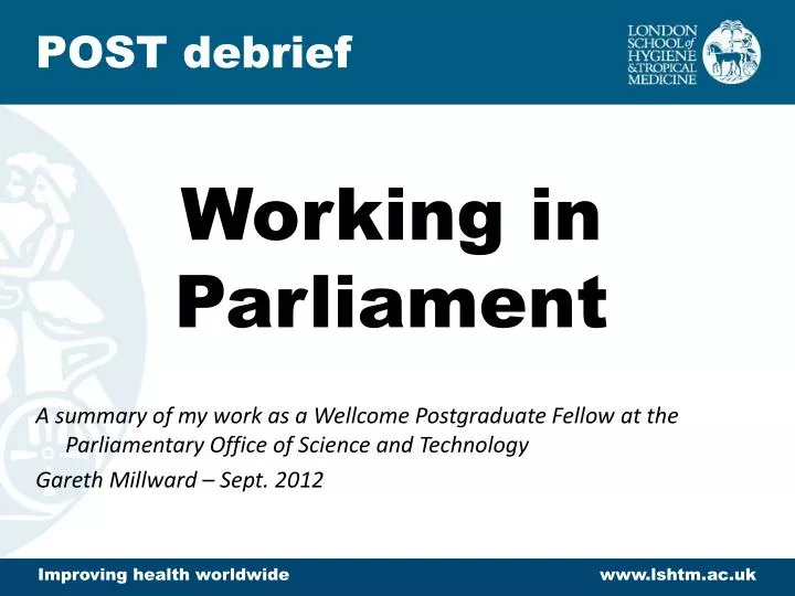 working in parliament