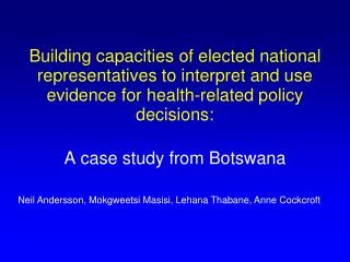 A case study from Botswana