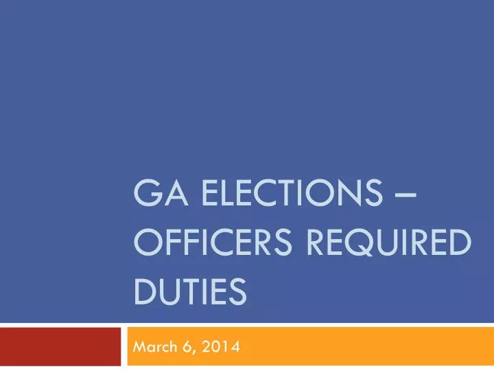 ga elections officers required duties