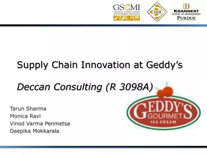 supply chain innovation at geddy s deccan consulting r 3098a