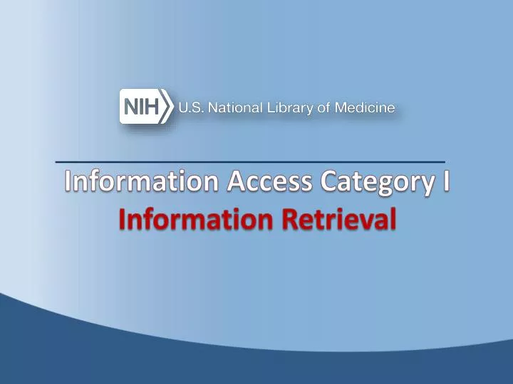 information access category i information retrieval
