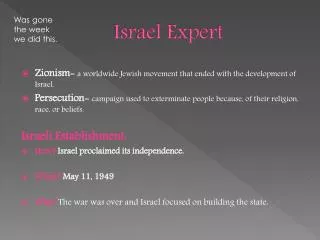 Israel Expert
