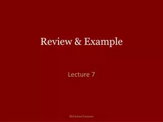 Review &amp; Example