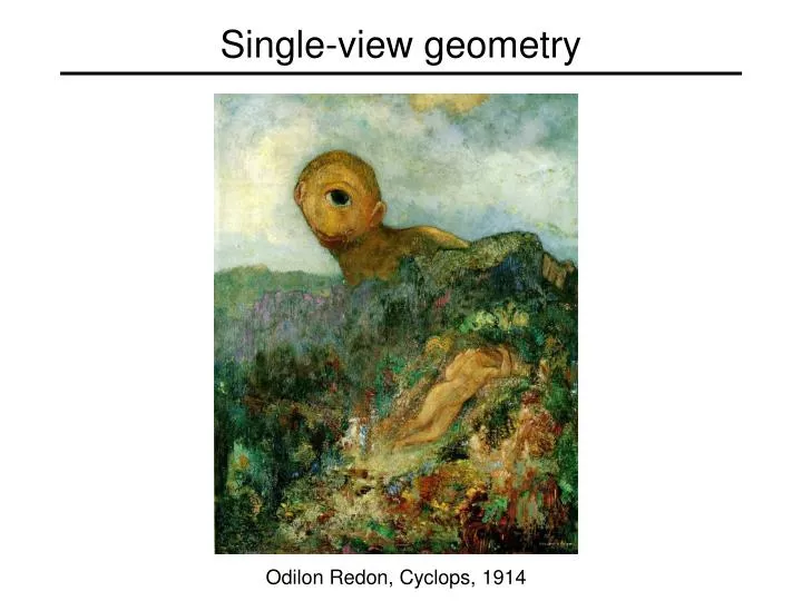single view geometry