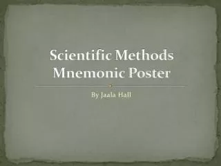 Scientific Methods Mnemonic Poster