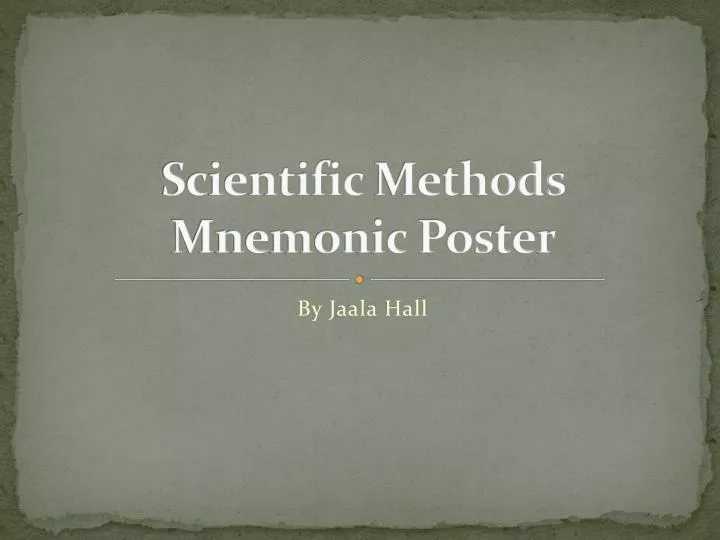 scientific methods mnemonic poster
