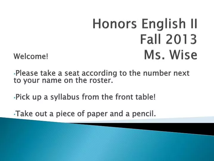 honors english ii fall 2013 ms wise