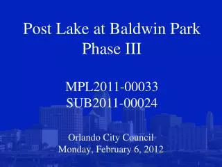 Orlando City Council Monday, February 6, 2012
