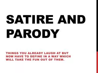 satire and parody
