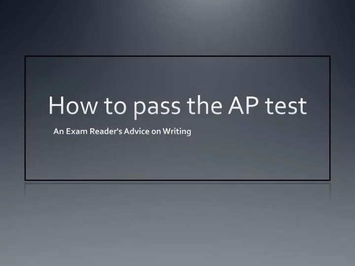 how to pass the ap test