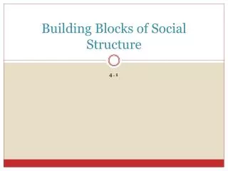 Building Blocks of Social Structure