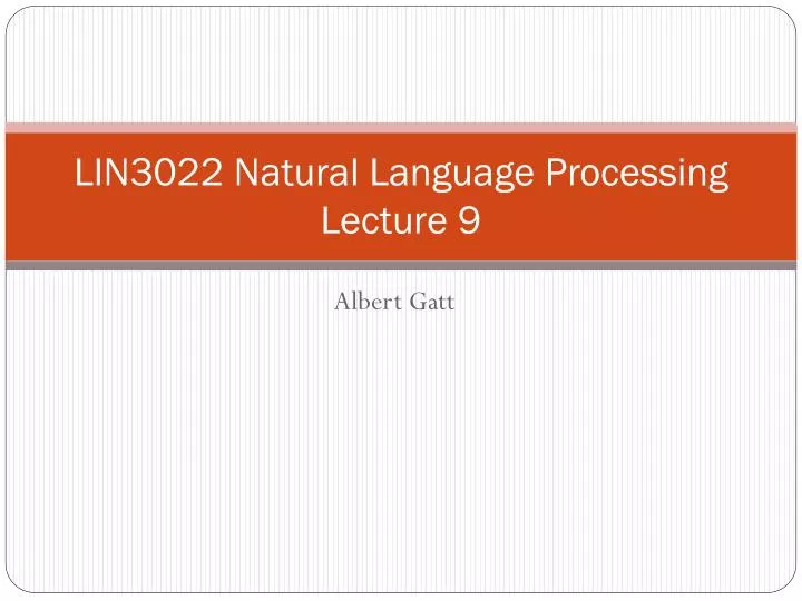 lin3022 natural language processing lecture 9